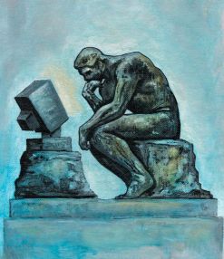 Thinker at the computer